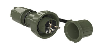 clavija aérea tipo Schuko IP67